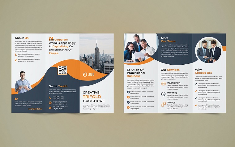 Business Trifold Brochure Design - Corporate Identity Template.