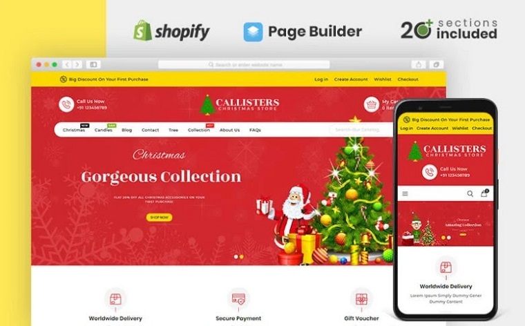 Callisters Gift Store Shopify Theme.