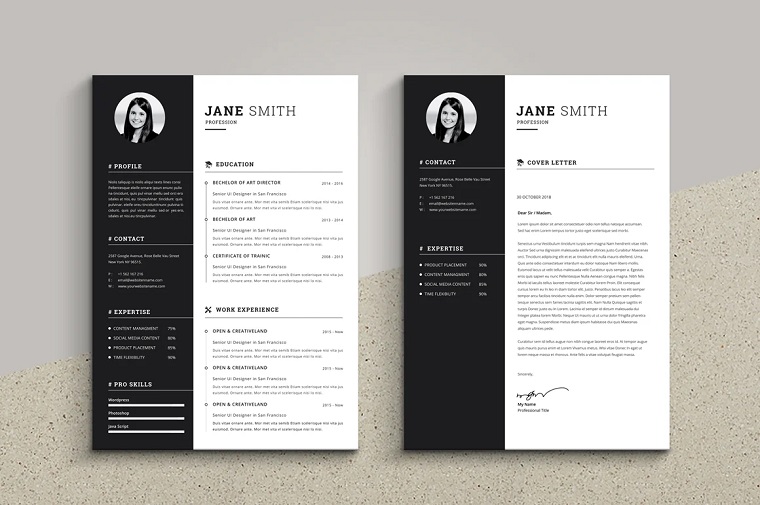 Clean & Creative Jane Smith Resume Template.