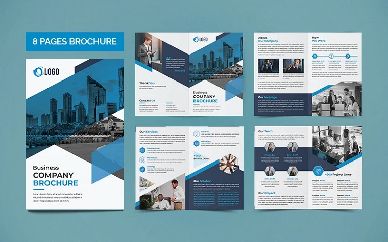 Company 8 Pages Brochure Template.