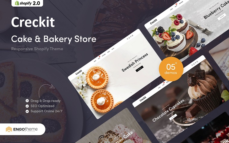 Creckit - Cake & Bakery Responsive Shopify Theme