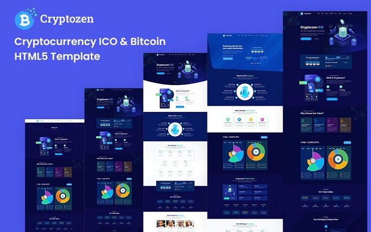 Cryptocurrency ICO & Bitcoin HTML5 Website template.