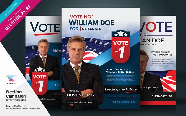 Election Campaign Flyer and Poster PSD Template.