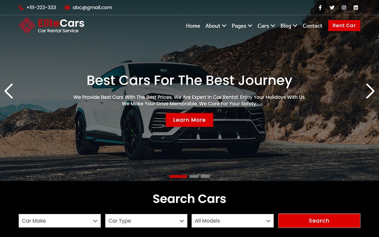 EliteCars - feature-rich Car Rental HTML Theme.