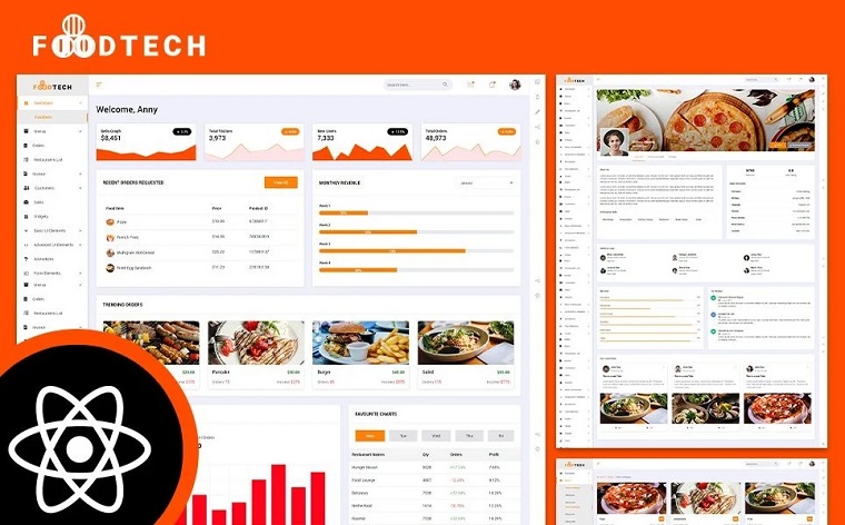Foodtech Food Delivery & Restaurant React JS Admin Dashboard.