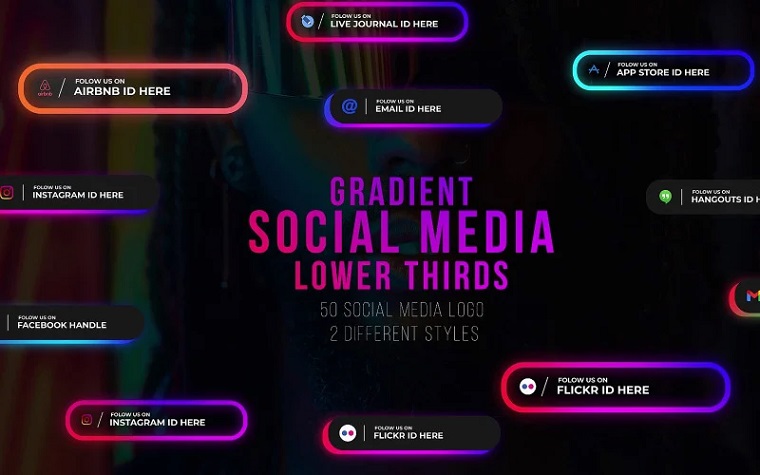 Gradient Social Media Lower Thirds Final Cut Pro X.