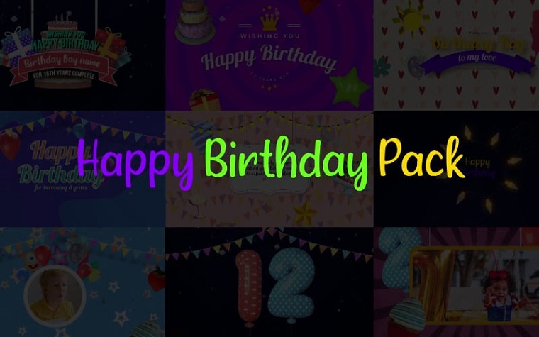 Happy Birthday Pack After Effects Template.