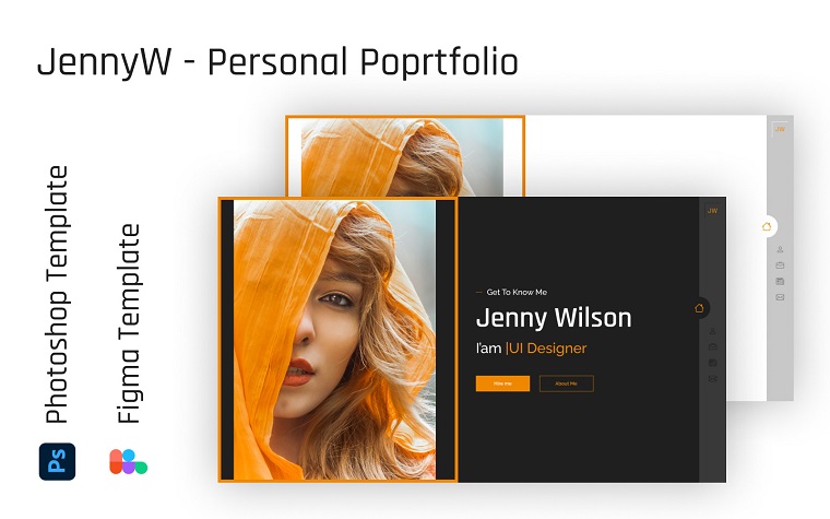 JennyW - Personal Portfolio PSD Template.