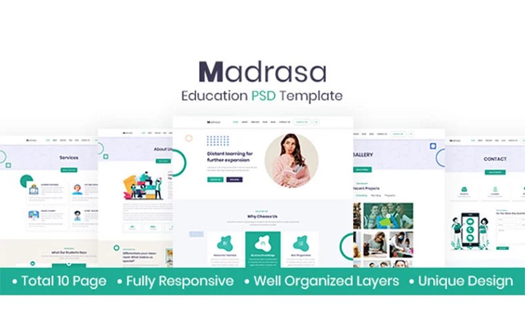 Madrasa – Education PSD Template.