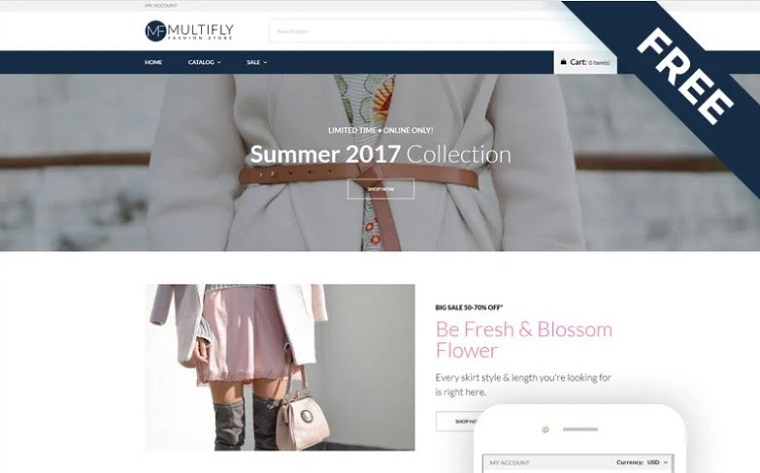 Multifly - Fashion Store Free Elegant Shopify Theme.