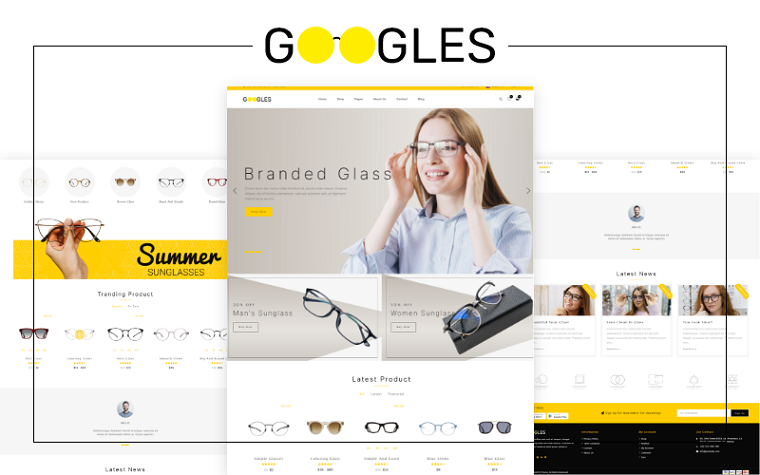 Oogles - Modern Optical Web Page Template.