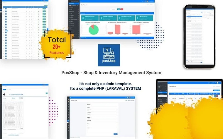 PosShop - Laravel Shop & Inventory Management System Admin Template.