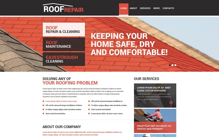 Roofing Company Responsive Drupal Template.
