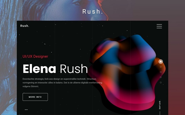 Rush - Multipurpose Personal Portfolio Bootstrap 5 Landing Page Template.