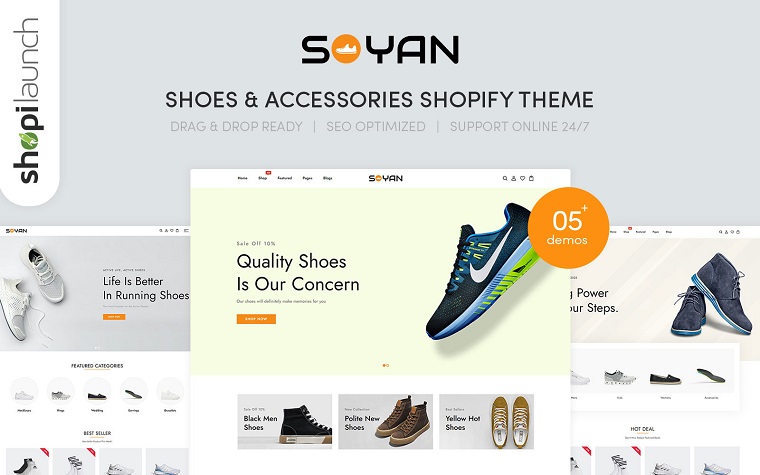 Soyan - Shoes & Accessories Responsive Shopify Theme.