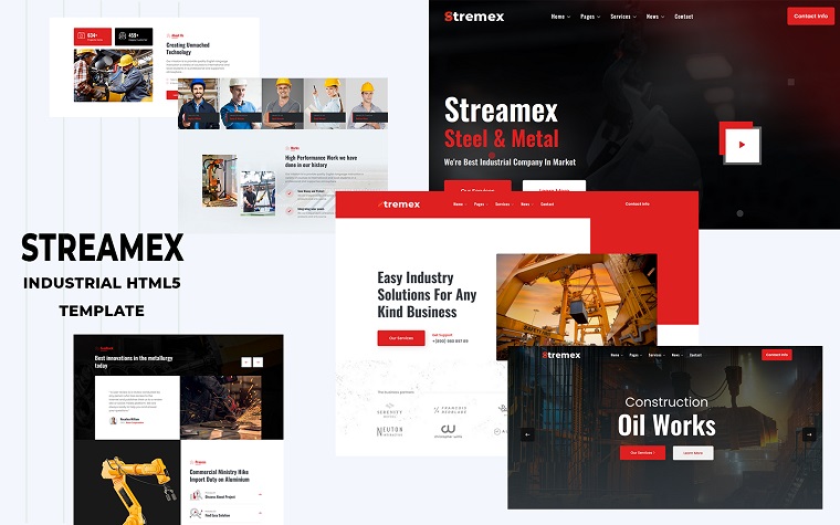 Streamex - Industrial and Construction HTML Template.