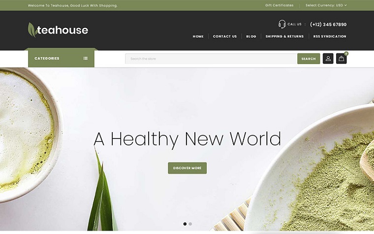 Teahouse - Multipurpose Store BigCommerce Theme.