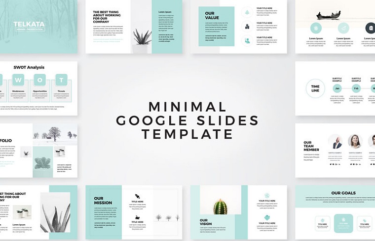 Telkata Minimal Clean Presentation Google Slides.