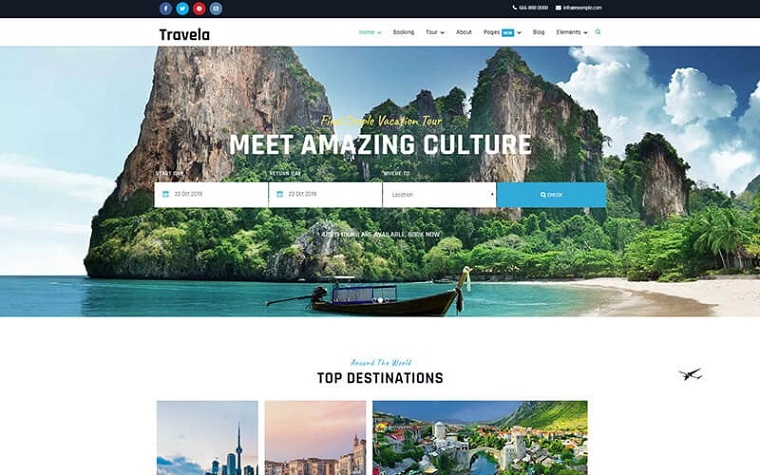 Travela - Travel and Tourism Joomla 3 and Joomla 4 Template.
