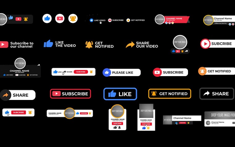 YouTube Subscribe Elements After Effects Template.
