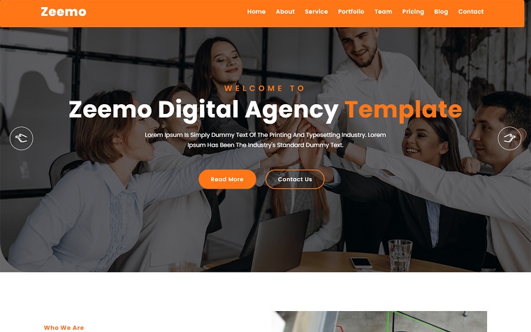 Zeemo - Digital Agency Landing Page Template.