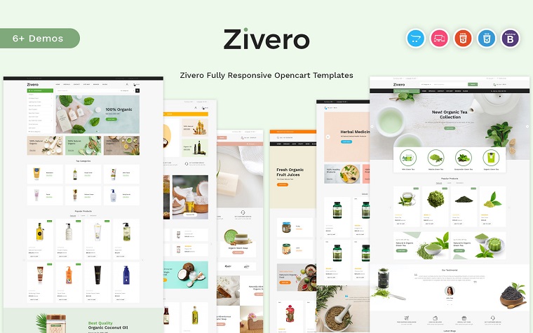 Zivero - Organic & Beauty OpenCart Template.