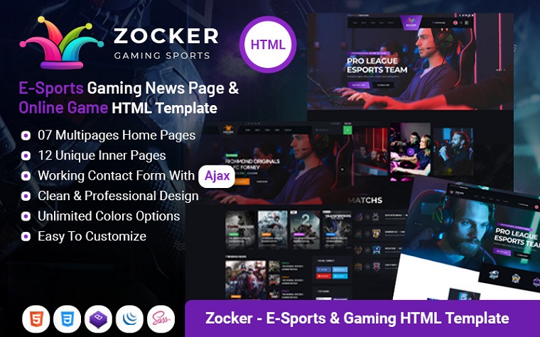 Zocker - Cyberspace & Gaming Clan Portal Website Template.