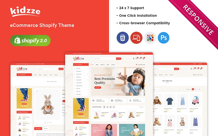Kidzze - Responsive Shopify Theme for a Kids Store.