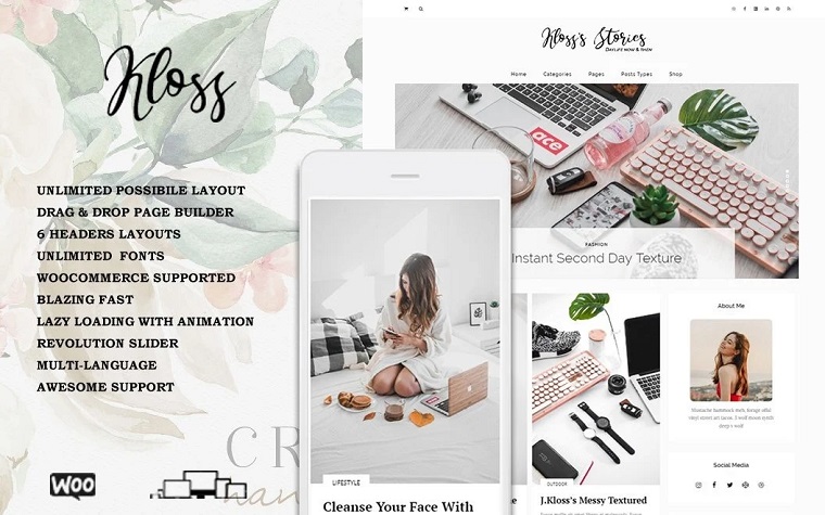 Kloss - Elegant WordPress Blog Theme.