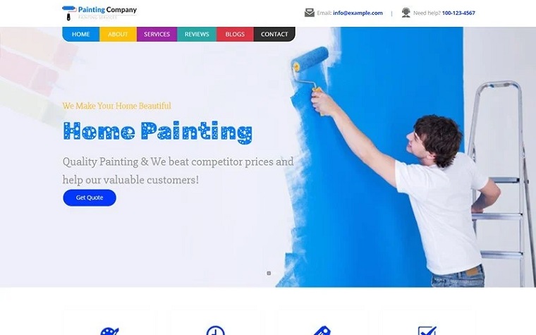 Painting Company Landing Page Template.