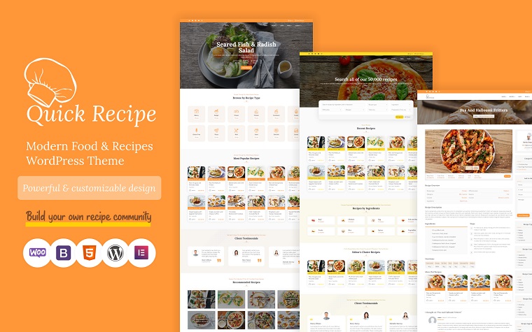 Quick Recipe - Food & Recipe WordPress Theme.