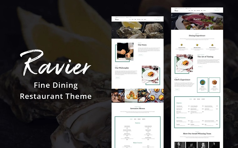 Ravier - Elegant Restaurant WordPress Theme.
