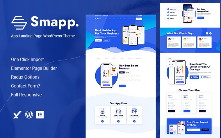 Smapp - App Landing Page WordPress Theme.