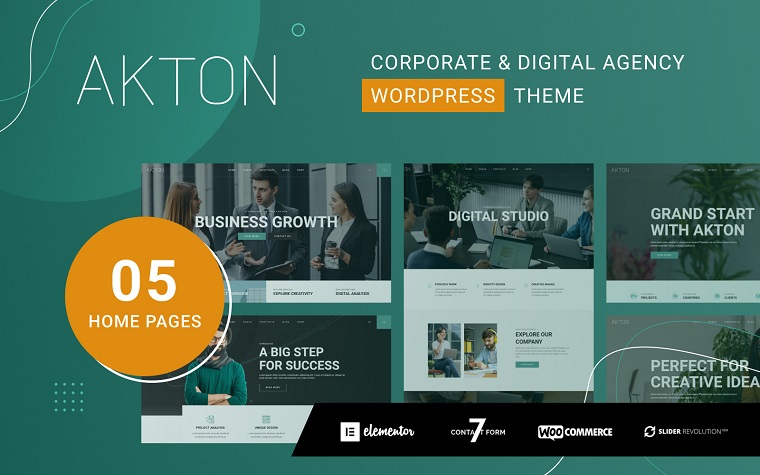 Akton - Corporate & Digital Agency WordPress Template.