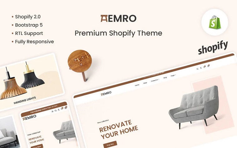Amero - The Furniture, Wooden & Interior Premium Shopify Theme.