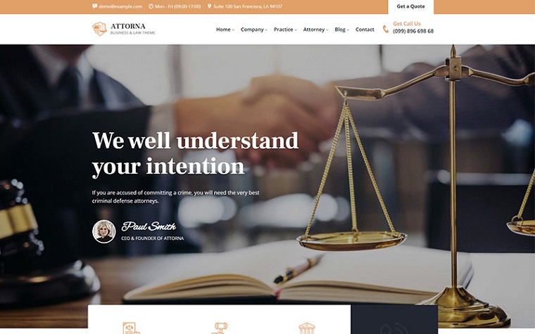 Attorna - Law Firm WordPress Theme.