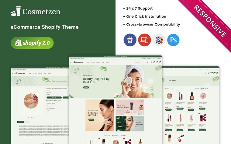 Cosmetzen - Beauty & Cosmetics Responsive Shopify Theme.