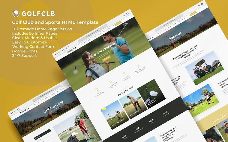 Golfclb - Sports Club HTML5 Template.