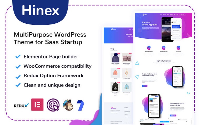 Hinex - Software Startup WordPress Theme.