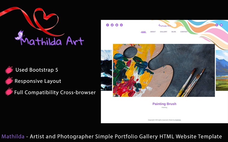 Mathilda - Artist and Photographer Simple Portfolio Gallery HTML Website Template.