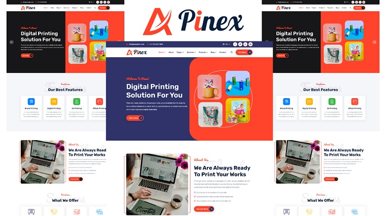 Pinex - Printing Services Company HTML5 Template.