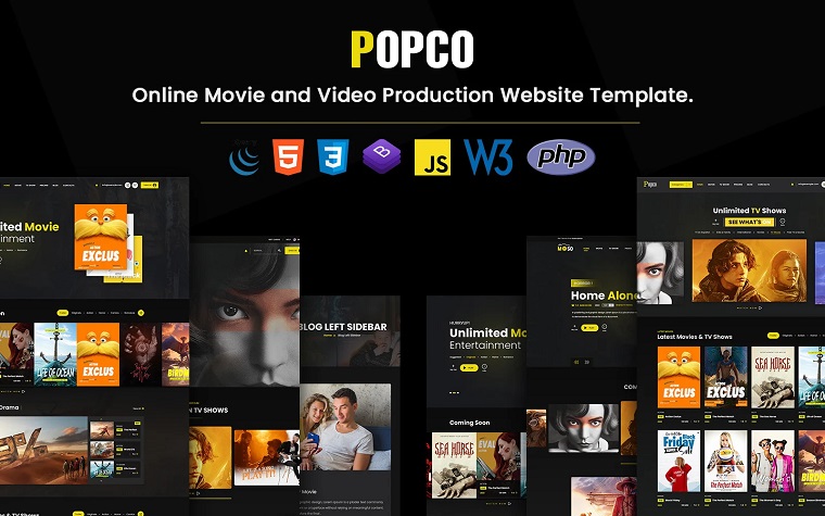 Popco - Online Movie and Video Production Website Template.