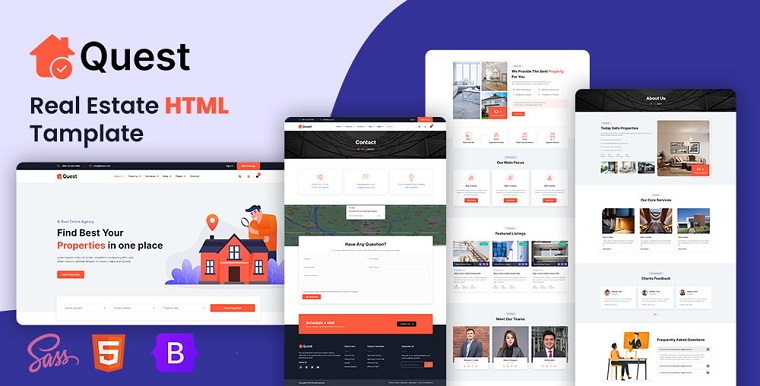 Quest - Real Estate HTML Template.
