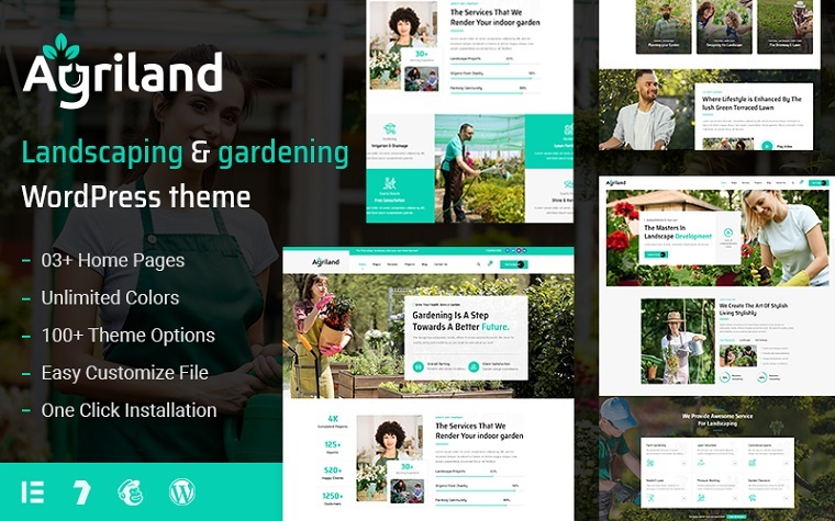 Agriland - Landscaping & Gardening WordPress Theme.
