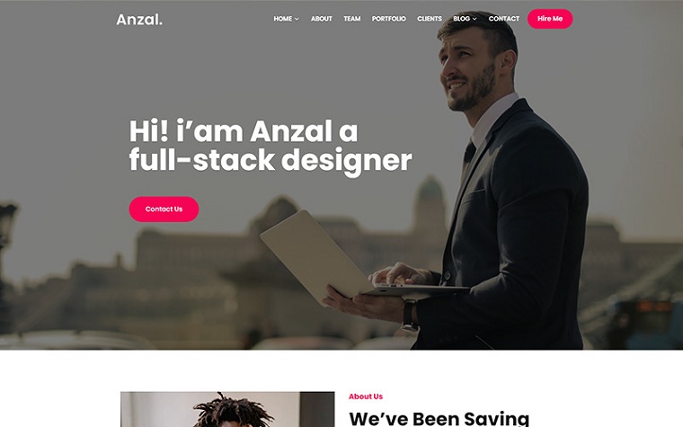 Anzal - Professional Portfolio WordPress Theme.