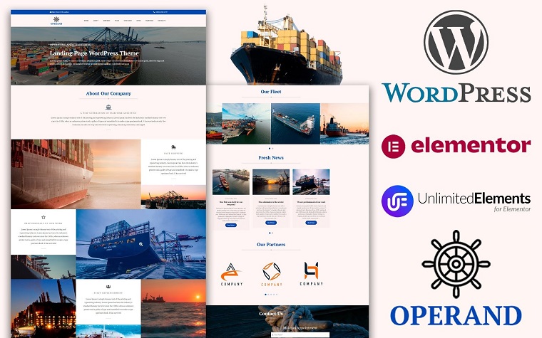 Operand - Shipping Company Landing Page WordPress Theme.
