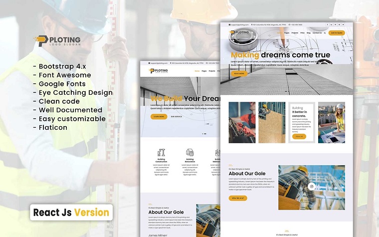 Ploting - Construction & Architecture HTML Template.