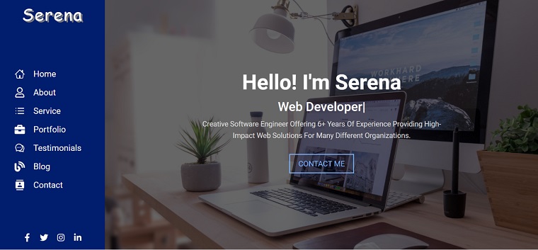 Serena - Portfolio HTML Website Template.