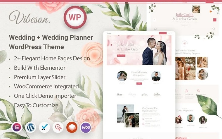 Vibeson - Wedding Photographer WordPress Theme.