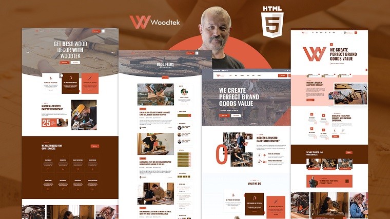 Woodtek - Carpenter & Craftsman HTML5 Template.